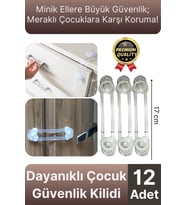 Yeni Ayarlanabilir Dolap Çekmece Kapağı Koruma Aparatı Çocuk Bebek Güvenlik Kilidi 12 Adet 17 Cm