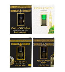 Kabe Örtüsü Kokusu Medine Ravza Kokusu Hacerül Esved Kokusu ve Makamı İbrahim kokusu Alkolsüz Esans 3ml