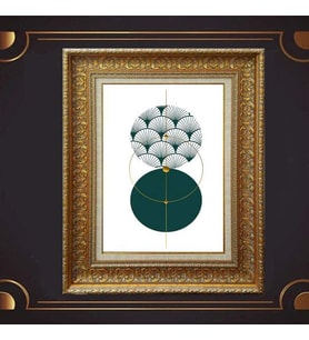 Gold Altın Kalın Çerçeveli Paspartulu Tablo c1789