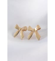 Pirinç Gold Renk Düz Plaka Fiyonk Küpe 5886 - SSSSSS4878-4389