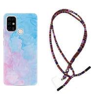 Casper E30 F20 X20 Kılıf Boyun Asklı Rasta Silikon Pink Blue Abstract 1385
