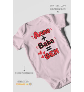 Anne ve babaya özel Kısa Kollu Bebek Body %100 Pamuk