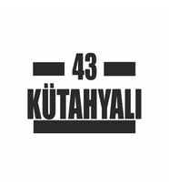 43 Kütahyalı Araba Sticker siyah 16x9 CM (Siyah)