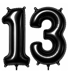 13 Rakam Folyo Balon Siyah Rengi (76 cm)