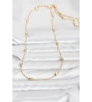 CM 14K Gold Renk Topçuklu Burgu Zincir Model 60 cm Kadın Kolye 5886 - LOHO7650-5632