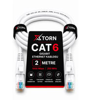 TORN CAT6 Ethernet Kablosu 2 Metre RJ45 LAN İnternet Modem Router Bilgisayar Kablosu