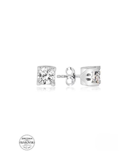 SWAROVSKİ TAŞLI  ZİRCONİA PIRLANTA MONTÜR TEK TAŞ 925 AYAR GÜMÜŞ KÜPE