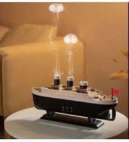 250 ml Titanic Gemi Modeli Hava Nemlendirici Aromaterapi Ev Uçucu Yağ Difüzörü (Siyah)