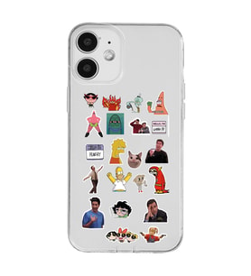 Iphone 12 Uyumlu Sticker Tasarımlı Şeffaf Telefon Kılıfı
