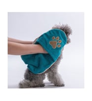 Pawstar Kedi Köpek Banyo Kurulama Elcikli Havlu Turkuaz 23x78cm %100 Pamuk