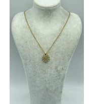 Çelik Gold Taşlı Kalp Kolye - 25-ctr150