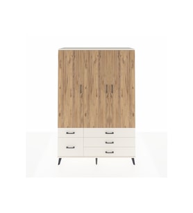 Hyperion Dolap 5 Raflı 5 Çekmeceli Tek Askılı 132x44x195 Aytaşı-Çam/Aytaşı
