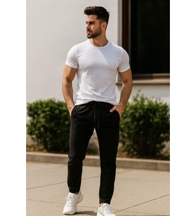 Erkek Slim Fit Modern Kesim Jogger Eşofman Altı - Şık ve Spor Bağcıklı Pantolon