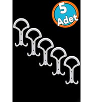 Vestiyer Duvar Askısı Metal Elbise Askılığı Beyaz 5 Adet