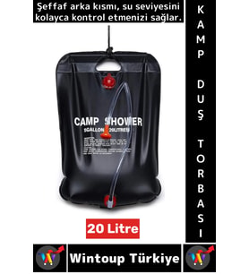 Yüksek Kalite PVC Outdoor Piknik Solar Isıtıcılı Şeffaf Arka Yüzey Pratik Kamp Duş Torbası 20 Litre