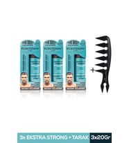 Fontenay Saç Şekillendirici Pudra Toz Wax Mat Effect Mavı 20gr X3 + Geniş Aralıklı Wax Tarağı 4'lü Set