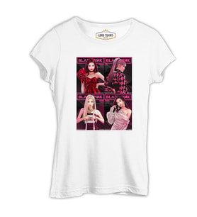 Black Pink - Pink Beyaz Kadın Tshirt