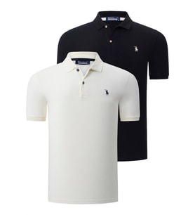 İKİLİ SET T8561 DEWBERRY ERKEK TSHIRT-SİYAH-KEMİK (Karışık)