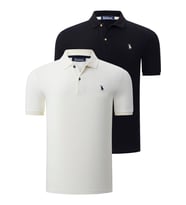 İKİLİ SET T8561 DEWBERRY ERKEK TSHIRT-SİYAH-KEMİK (Karışık)