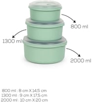 3'lü Kilitli ve Sızdırmaz Hava Tahliye Contalı Çok Amaçlı Erzak ve Saklama Kabı Seti (800 ml + 1300 ml + 2000 ml)