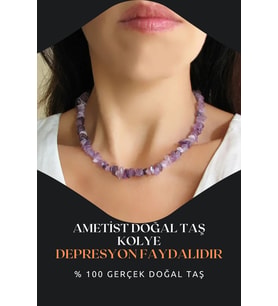 Nelleovana Ametist Doğal Taş Kolye ( Zenginlik , Bolluk Ve Şans ) Aa Kalite