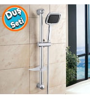 Duş Seti Sürgülü Banyo Duş Başlığı Seti Fiskiyesi Telefonu Kare Başlık Metal Hortum