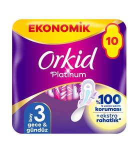Orkid Platinum Gece & Gündüz Boy 3 - 10 adet Hijyenik Ped