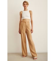 Yüksek Bel Geniş Paça Pantolon Camel