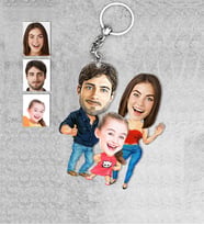 Kişiye Özel Aile Ahşap Anahtarlık-20