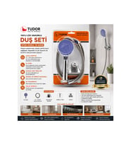 Krom Lüks Duş Seti Metal Yaylı Hortum 150CM Mafsal