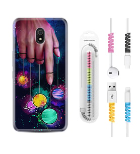 Xiaomi Redmi 8A 8 Pro 9C 9T 10C 11T Pro Kılıf Kablo Koruma Spiral Silikon Finger planet 1740
