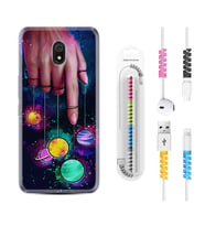 Xiaomi Redmi 8A 8 Pro 9C 9T 10C 11T Pro Kılıf Kablo Koruma Spiral Silikon Finger planet 1740