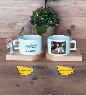 Su Ürünleri Mühendisi Kupa Bardak Ahşap Altlıklı Kısa Fotoğraflı Mühendisler Günü Hediyesi