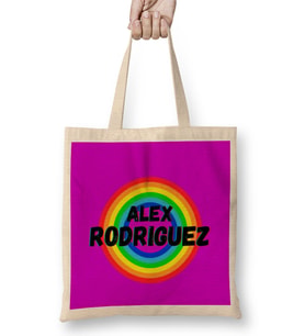 Alex Rodriguez - vintage Retro Rainbow Style Bez Çanta Uzun Saplı