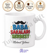 Baba Şakaları Serbest Yazılı Kupa Bardak Babalar Günü Hediyesi Komik Kupa