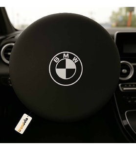 Bmw Marka Araba Direksiyon Kılıfı Siyah  Direksiyon Koruyucu Penye Kumaş Kaplama