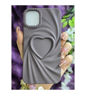Iphone 11 Uyumlu 3D Kalpli Kahverengi Silikon Kılıf
