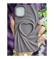 Iphone 11 Uyumlu 3D Kalpli Kahverengi Silikon Kılıf
