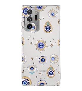PrintiFy Samsung Galaxy Note 20 Ultra ile Uyumlu Nazar Boncuğu 5  Kamera Korumalı Şeffaf  Kılıf