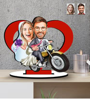 Sevgililer Günü Hediyesi -Yılbaşı Hediyesi    Kalpli Karikatür   Mdf  Biblo (Çok Renkli)