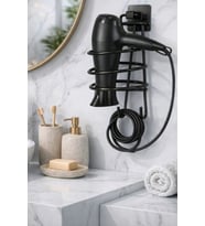 Fön Makinesi Tutacağı Yapışkanlı Kancalı Siyah Kare