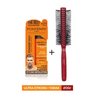 Fontenay Saç Şekillendirici Pudra Toz Wax Ultra Strong Turuncu 20gr + Profesyonel Saç Fırçası 1016 2'li Set