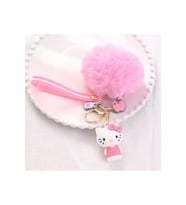 Hello Kitty Kuromi Peluş Ponpon Silikon Anahtarlık Çanta Süs Charm Y2k Anime Hediyelik