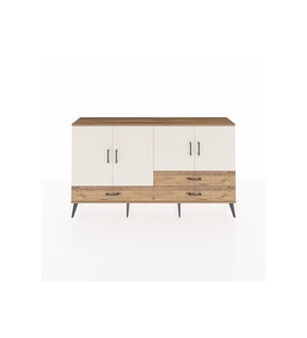 Arges Konsol 5 Raflı 3 Çekmeceli 4 Kapaklı 176x30x99 Çam-Aytaşı/Çam
