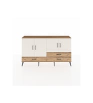 Arges Konsol 5 Raflı 3 Çekmeceli 4 Kapaklı 176x30x99 Çam-Aytaşı/Çam