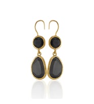 Kadir Jewellery 22 Ayar Altın Kaplama Kadın Taşlı Küpe -El İşçiliği Ve Hipoalerjenik Küpe
