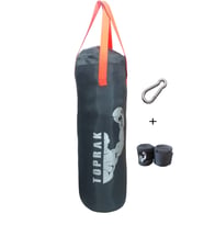 Boks Torbası Eldiven Ve Karabina Hediyeli İçi Dolu 50x20 Cm Füme 4KG