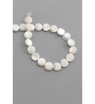 Sedef Doğal Taş Parlak Beyaz Daire Kesim 10X3mm Dizi [AA]
