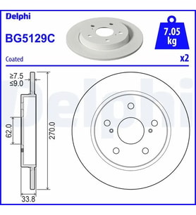 DELPHI BG5129C Arka Fren Diski 4243102330 (2 Adet Fiyatıdır)