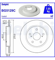 DELPHI BG5129C Arka Fren Diski 4243102330 (2 Adet Fiyatıdır)